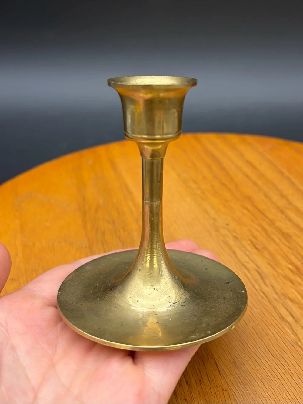 Vintage Small Brass Candle Stick Holder 3” Tall Made in Taiwan
